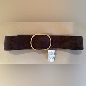 Banana Republic Factory Brown Suede Belt with Gold Buckle